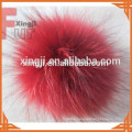 Top quality raccoon fur pom poms for hat